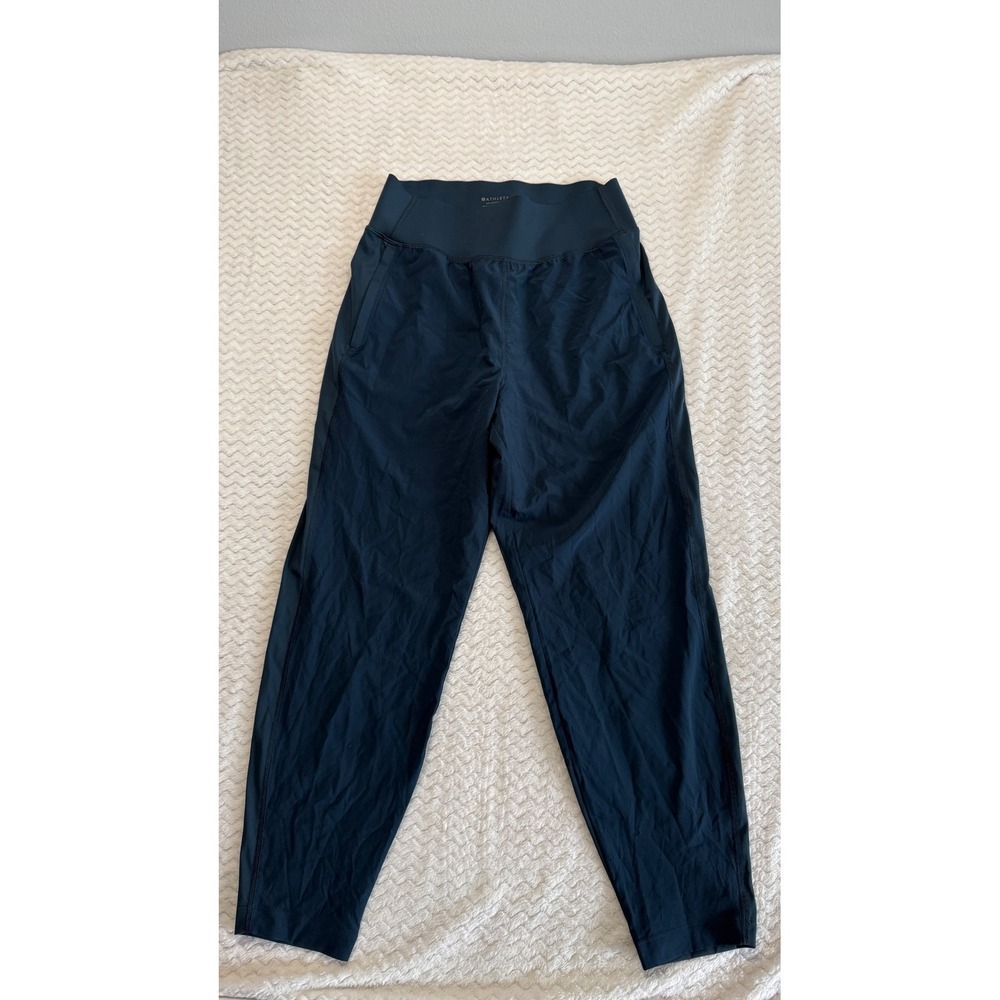 Athleta Run With It Pant Navy Blue Athletic Jogger Tapered Leg Women SP 4388